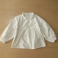 ☆セルフサービス☆フレア スタンドカラーブラウス 白/100cm