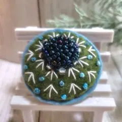 36 玉サボテンブローチ36　ハンドメイドフェルトブローチ