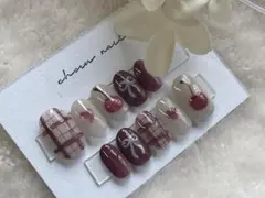 さくらんぼネイルチップ ショートオーバル