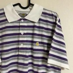Carhartt ロゴ刺繍ポロシャツ パープル ボーダーのサムネイル