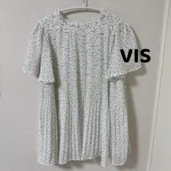 【VIS】ドット柄　シフォンプリーツブラウスのサムネイル