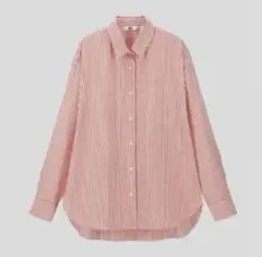 UNIQLO エクストラファインコットンストライプシャツ　ピンク　M
