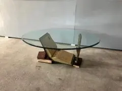 メーカー不明 ガラステーブル センターテーブル コーヒーテーブル RWcen5