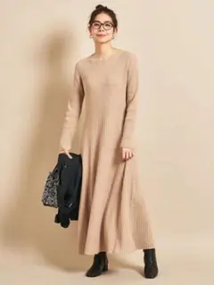 BEAUTY&YOUTH ニット ワンピース ベージュ