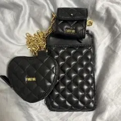 FURFUR スマホショルダー マルチショルダー　キルティング ブラックのサムネイル