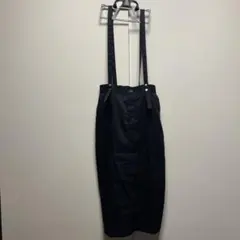 ブラック サスペンダー付き ロングワンピース