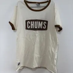 CHUMS リンガーTシャツ 半袖 ホワイト ブラウン　オーガニックコットンのサムネイル