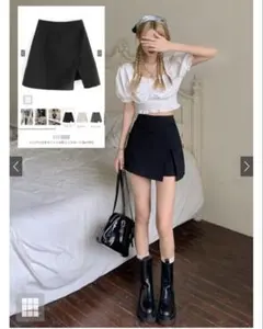 インパン付きスリット台形ミニスカート