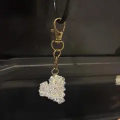 スワロフスキービーズハートキーホルダー