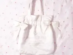 Maison de FLEUR ダブルリボンギャザートートバッグ アイボリー