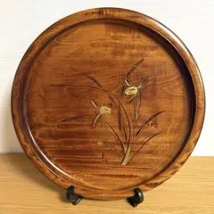 【美品✨レア柄】漆塗り お盆 角盆 手彫り 木製 岡山 香川 伝統工芸