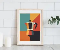139 北欧 コーヒー アートポスター モカポット カフェ レトロ インテリア