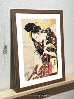 喜多川歌麿 浮世絵 美人画 松葉屋瀬川 木版画 額装品 - メルカリ