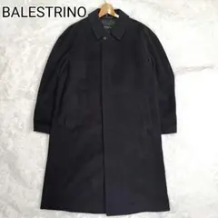 【激レア☆アンゴラ100%】バレストリーノ ステンカラーコート　比翼　ブラック