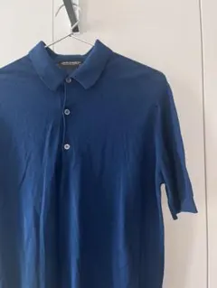 【美品】JOHN SMEDLEY コットン ニット スキッパー ポロシャツ L JOHN SMEDLEY コットン スキッパーニットポロシャツ