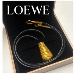 【良品】LOEWEアナグラム　ロゴ　ネックレス　チョーカー　革紐　紐ネックレス❤︎のサムネイル