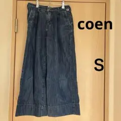 coen ワイドレッグデニム ダークブルー