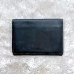 LANVIN ランバン カードケース ブラック レザー 名刺入れ コンパクト