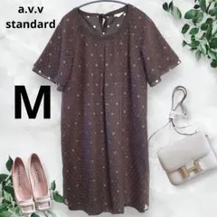 アーヴェヴェ　リボン　ワンピース　締め付けなし　マタニティ　体型カバー　ドット