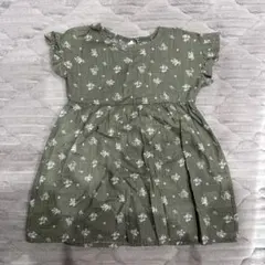 西松屋 ワンピース グリーン 80 韓国子供服 フリル 綿100
