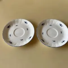 ノリタケ青い花模様の平皿2枚セット