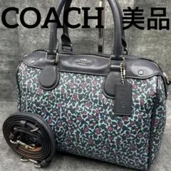 美品 コーチ 2way ショルダーバッグ ミニベネット ボストンバッグ 花柄