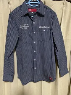 Dickies ストライプ長袖シャツ Mサイズ
