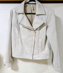 MARLENE JOBERT ベージュライダースジャケット