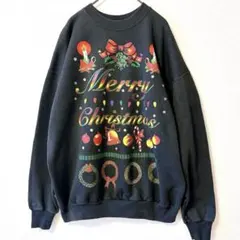 80s USA製　ヘインズ　スウェット　L ヴィンテージ　クリスマス　トレーナー