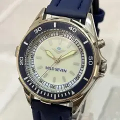 【稼動品】マイルドセブン　MILDSEVEN ブルー　ホワイト　腕時計