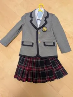 フォーマルスーツ グレー ブレザー チェック柄スカート