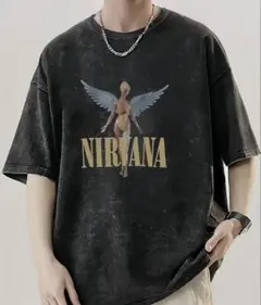NIRVANA グレーブラックTシャツXLサイズ