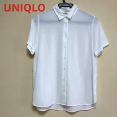 UNIQLOユニクロ　レーヨンブラウス半袖　透け感　Mサイズ 白