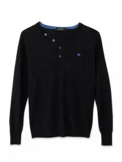BURBERRY BLACK LABEL ヘンリーネックニット ブラックのサムネイル