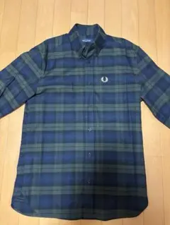 Fred Perry 長袖シャツ ネイビー/グリーンチェック(サイズ:S)