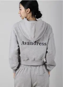 Avandress グレー クロップドフーディ