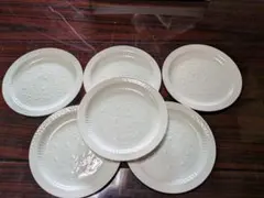 白磁 皿 5枚セット エンボス加工 プレートのサムネイル