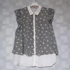 ノースリーブ ギンガムチェックシャツ