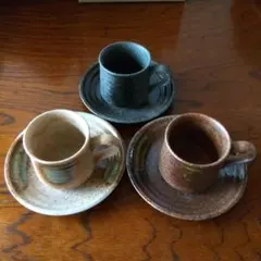 陶器製カップ3個セット