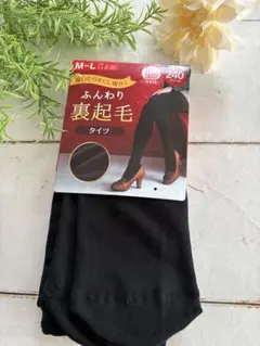 裏起毛タイツ・M-L ブラック 240デニール　マチ付き