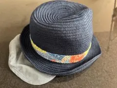 ミキハウス Hot Biscuits 麦わら帽子 サイズ48 ネイビー