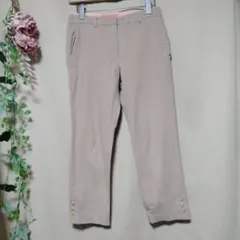 SunaUna　スーナウーナ　ベージュ　クロップドパンツ　Sサイズ　ストレッチのサムネイル