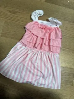 女の子用フリル水着 ピンク 120