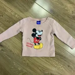ディズニー　ミッキーマウス　ロングTシャツ　80cm ワッフル生地