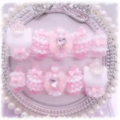 ♡現品 量産型 ネイルチップ 量産型 地雷系 平成女児 ゆめかわ 姫系 ピンク