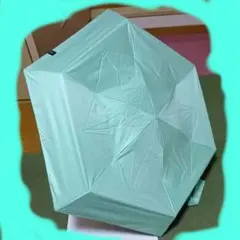 レア品高貴な雰囲気✨ミントグリーン 六角形 折りたたみ傘　雨傘日傘89cm‼️