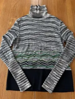 MISSONIストライプ タートルネックニット 長袖