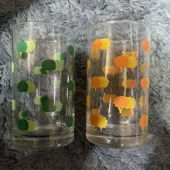 昭和レトロのガラスグラス2個セット