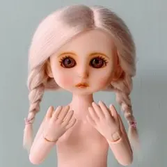 セリアドール カスタム ヘッド ボディ ドールウィッグ 三つ編み