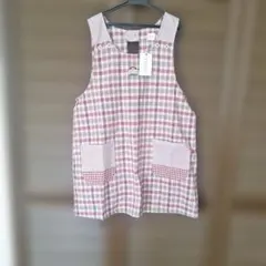 Big Mama ピンク系チェックエプロン★新品